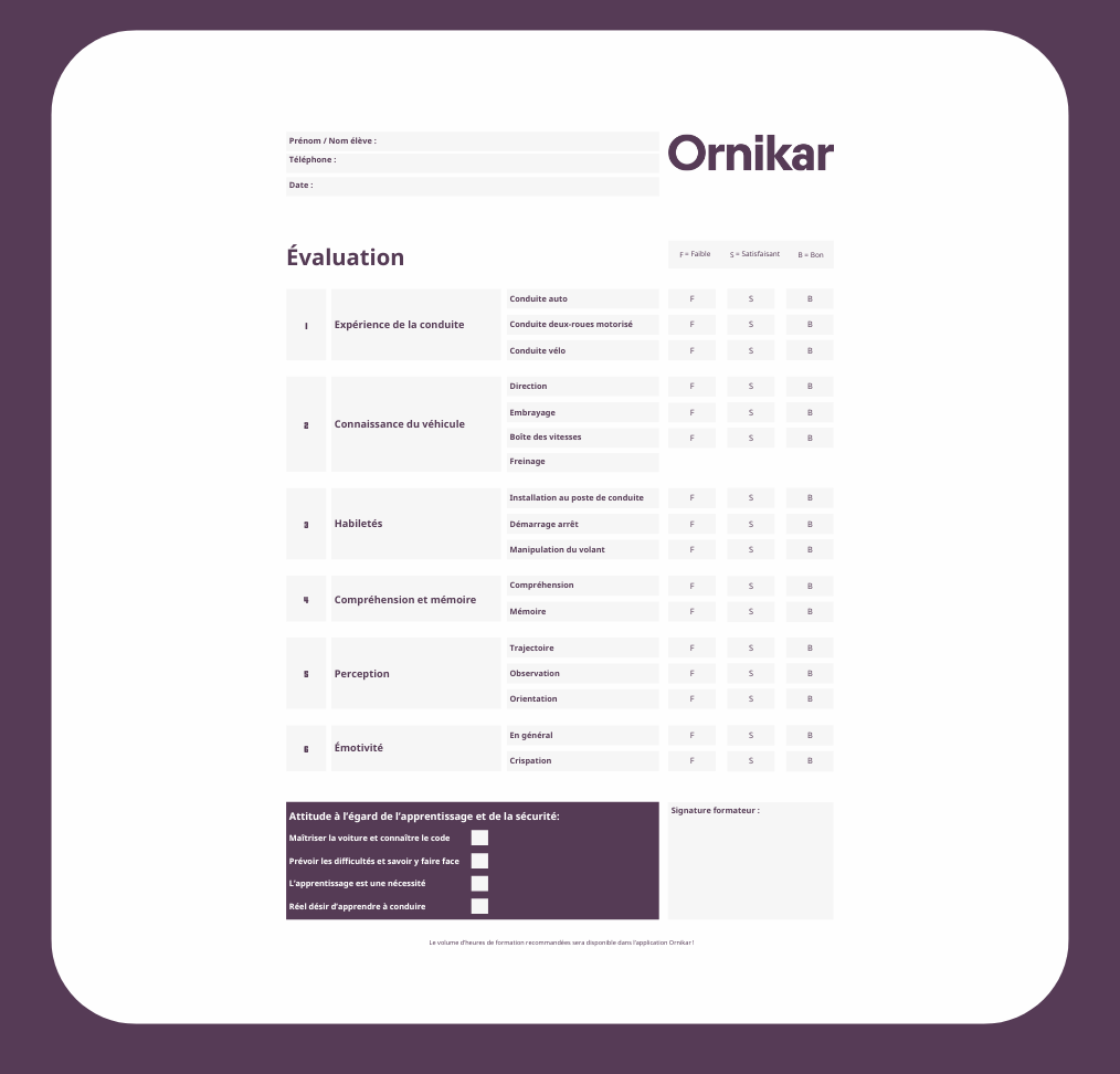 Support heure d'évaluation PDF